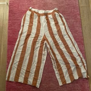 Madewell - Burnt Orange & White Linen Pants